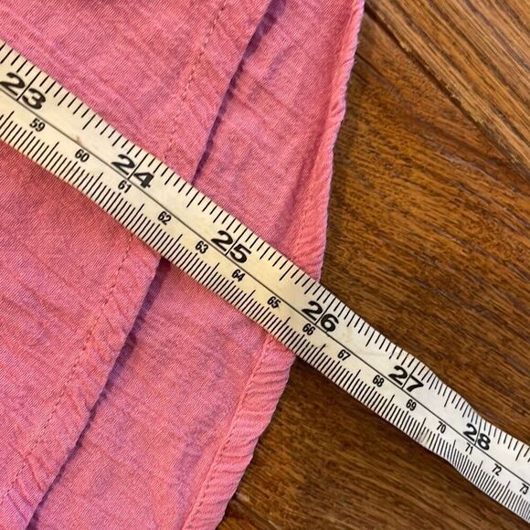 Appleseed’s cotton pink pleat front popover blouse medium - Picture 3 of 8